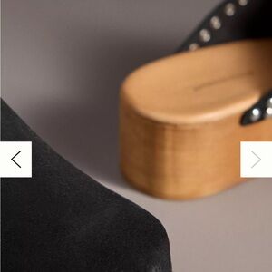 Anthropologie Studded Wood-Bottom Clogs